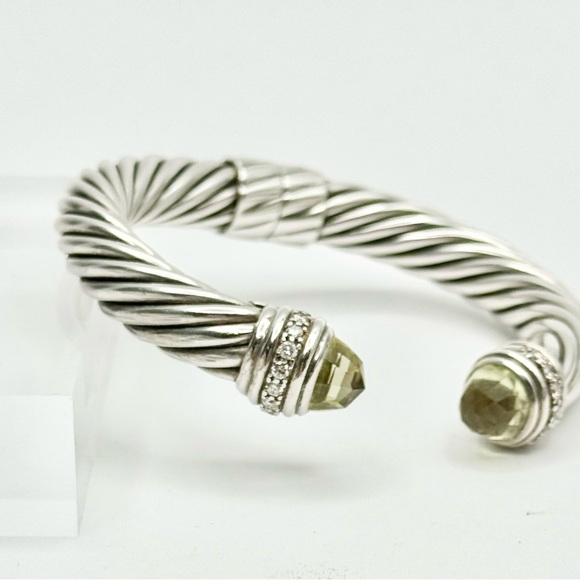 David Yurman 10mm Cable Bracelet With Lemon Citrine and Diamonds - Picture 2 of 11